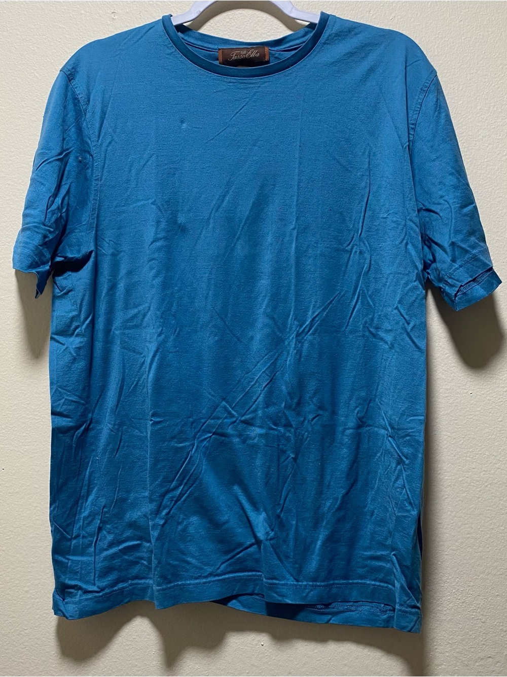 Tassow Elba Teal-Blue Crew Neck Short Sleeve T-Shirt Size L